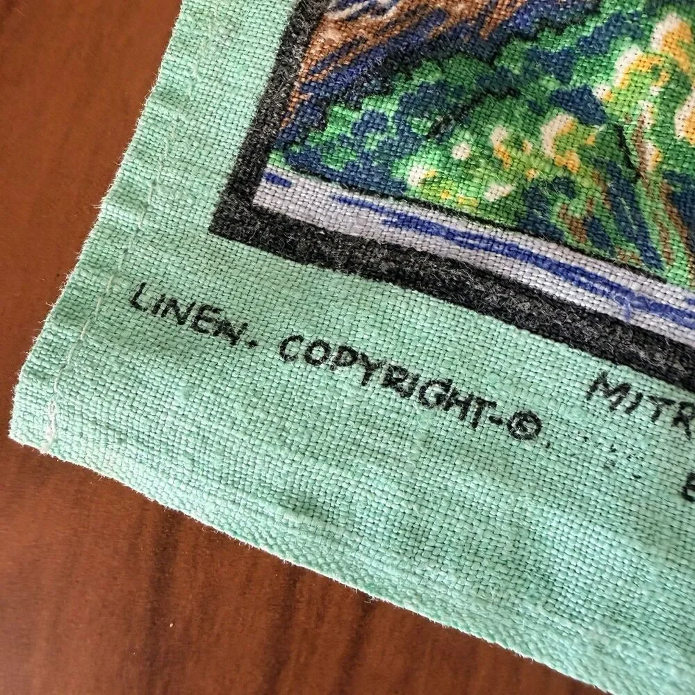 New Zealand South Island Linen Tea Towel Map Scenic Souvenir 17